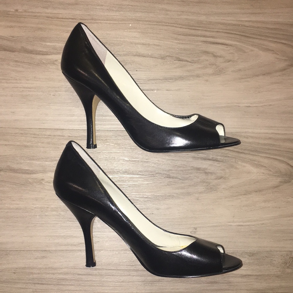 Enzo Angiolini Black PeepToe Pumps